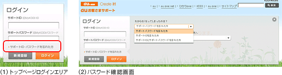 キャプチャ: サポートID・サポートパスワードを忘れたら